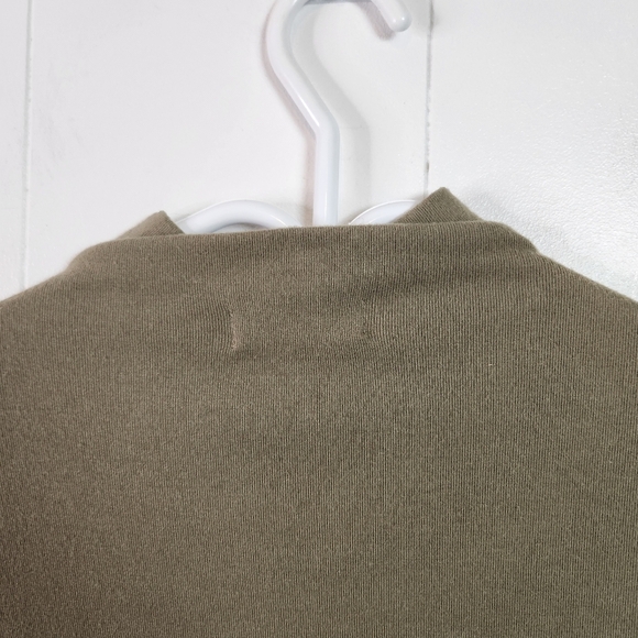 Oak + Fort Taupe Brown Mock Neck Long Sleeve Knit Top Thin Sweater Size XS Basic - Picture 4 of 9